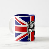 Mok Britse bulldog Union Jack vlag (Voorkant links)