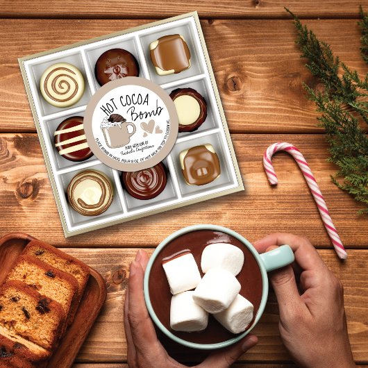 Mok bruine hotline cacao instructies ronde sticker