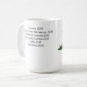 Mok Camino Pilgrim Coffee met lijst van Caminos (Voorkant links)