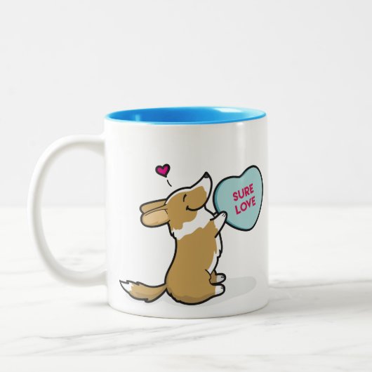Mok Cardigan Corgi-Red Coffee van de valentijnse v (Links)