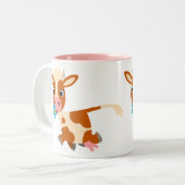 Mok Cartoon omdraaiende Koe (Voorkant links)