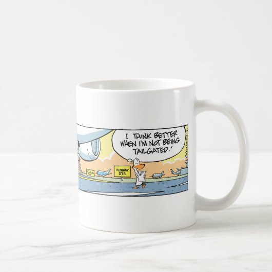 Mok Cartoon  van de Humor van de vliegbaan (Rechts)