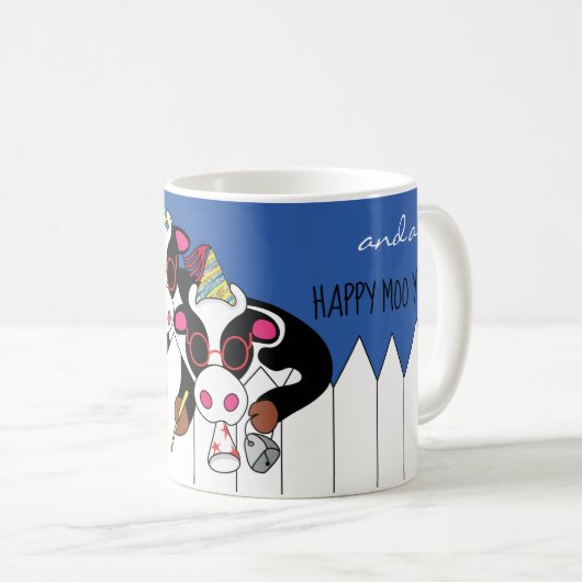 Mok Chanoeka 11 oz. "Happy Moo Year" (Voorkant rechts)