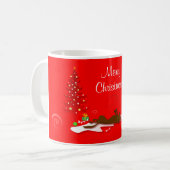 Mok - Chocolade Lab Dog Merry Kerstmis (Voorkant links)
