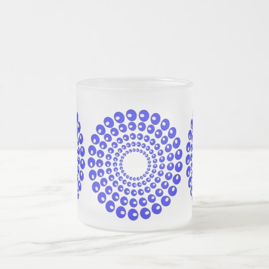 Mok - Concentrische cirkels in blauwe kralen (Center)