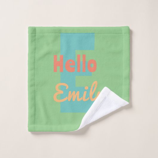 mok cup sjabloon pastel monogram modern mint handd washandje (Wasdoekje)