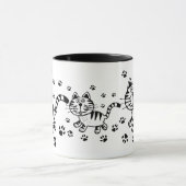 Mok Cute Cat & Paw Prints (Midden)