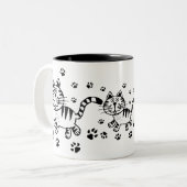 Mok Cute Cat & Paw Prints (Voorkant links)