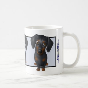 Mok Dachshund (zwart en Tan)