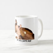Mok-doberman hond die slaapt met teddybeer koffiemok (Voorkant rechts)