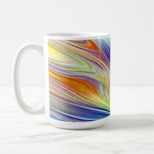 Mok, Een levendig veelkleurig abstract lijnenpatro Koffiemok