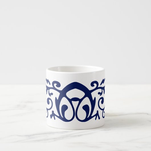 Mok Elegant Navy Blue en White Espresso (Voorkant)