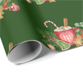 Mok en Ornamenten voor kerstwarme chocolade Cadeaupapier (Rol Hoek)
