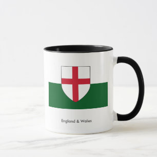 Mok Engeland & Wales - Shield on White & Green