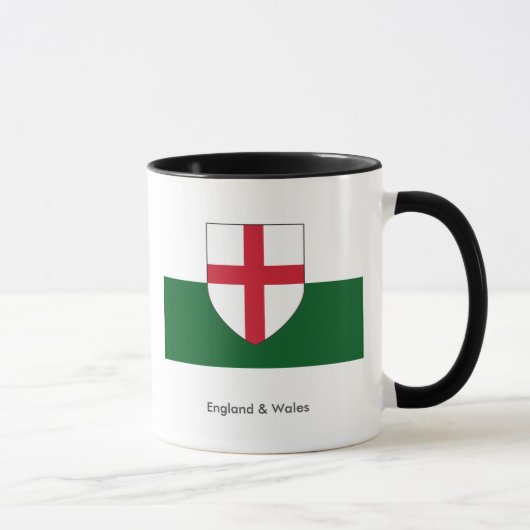 Mok Engeland & Wales - Shield on White & Green (Rechts)