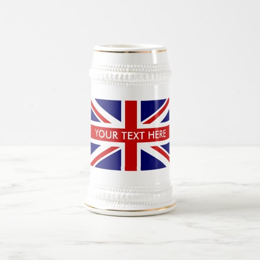 Mok Engelse Union Jack vlag witte bier stein (Center)