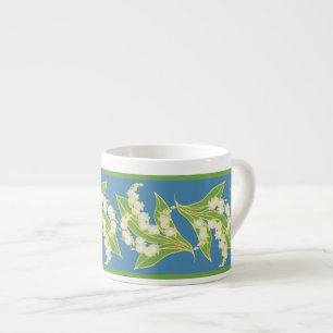 Mok Espresso Coffee: Lilies van de vallei, blauw