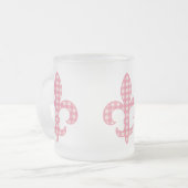 Mok Fleur de lis Pink Gingham (Voorkant links)