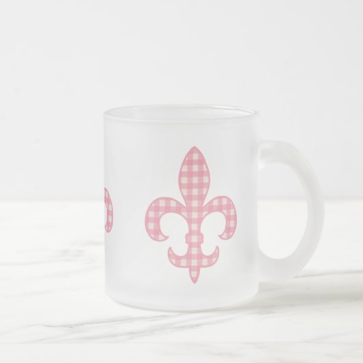 Mok Fleur de lis Pink Gingham (Rechts)