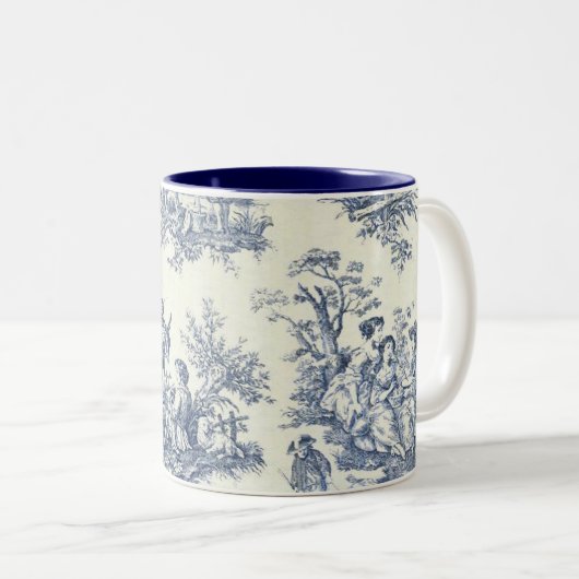 Mok Frans Land Blue Pattern (Voorkant rechts)