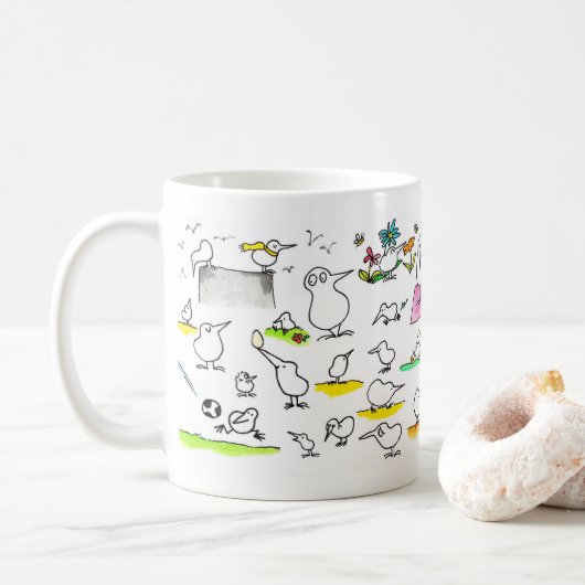 mok gekke Kiwi's door Nicole Janes (Met donut)