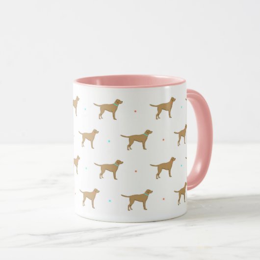 Mok gele labrador Pattern (Voorkant rechts)