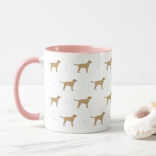 Mok gele labrador Pattern (Met donut)