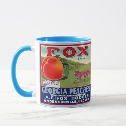 MOK ~ GEORGIA PEACHT CRATE ETIKET ~ FOX (Links)