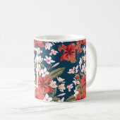 Mok gepersonaliseerde kleurige Floral Monogram (Voorkant rechts)