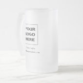 Mok glasbier met zakelijke Logo (Voorkant links)