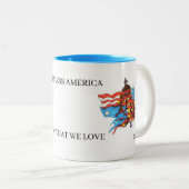 Mok: God zegene Amerika Tweekleurige Koffiemok (Voorkant rechts)