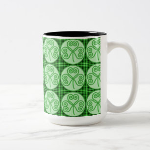 Mok groen en zwart geplakt Shamrock Pattern