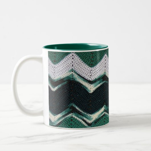Mok - Groene Chevron Patroon in Haak (Links)