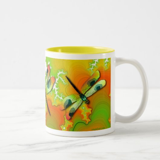 Mok groene libellen en fractals (Rechts)