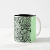 Mok groene Man met koffie (Voorkant rechts)