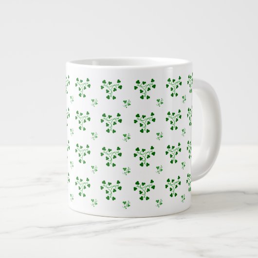 Mok Groene Shamrocks Circles Pattern (Voorkant rechts)