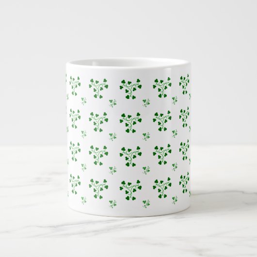 Mok Groene Shamrocks Circles Pattern (Voorkant)