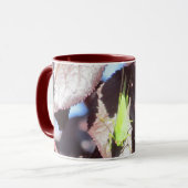 Mok - Groene sprinkhaan in bladeren (Voorkant links)