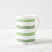 Mok Groene Stripes Horizontal Bone China (Voorkant rechts)