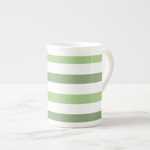 Mok Groene Stripes Horizontal Bone China