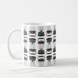 Mok groene stroomlantaarns koffie