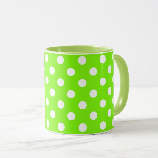 mok groene , witte en groene polka - stippen (Voorkant rechts)