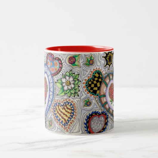 Mok hart en bloemen (Center)