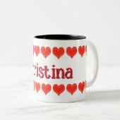 Mok - Harten met naam (Voorkant rechts)