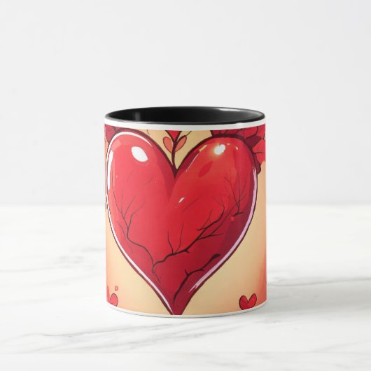 #mok #heart print mok "Liefde in elke slok: hart (Midden)