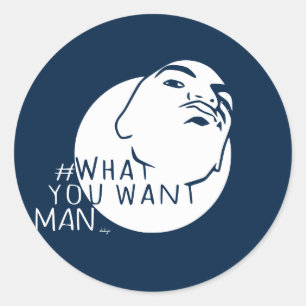 Mok heet Hashtag Yo Man Wat je wilt Ronde Sticker