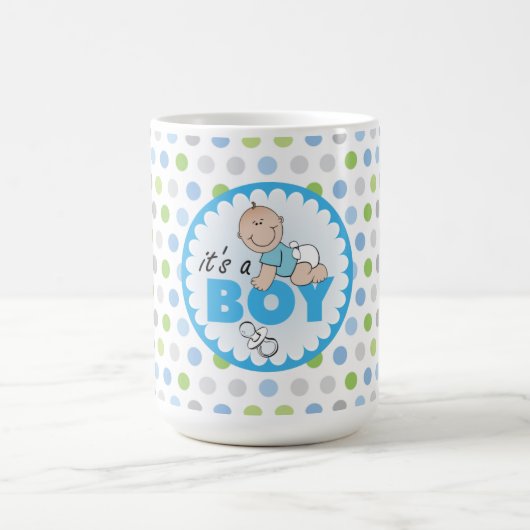 Mok/Het is een jongen met Polka Dots Koffiemok (Center)