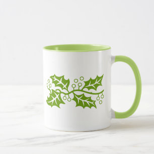 Mok - Holly bladeren in groen