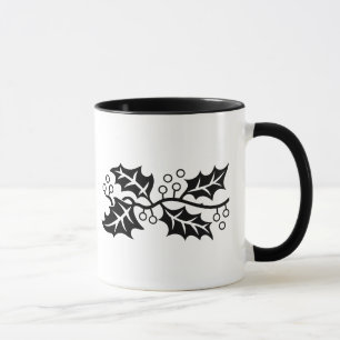 Mok - Holly laat in zwart-wit