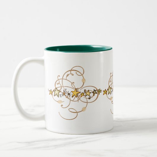 Mok Houd het handige gouden sterren groen (Links)